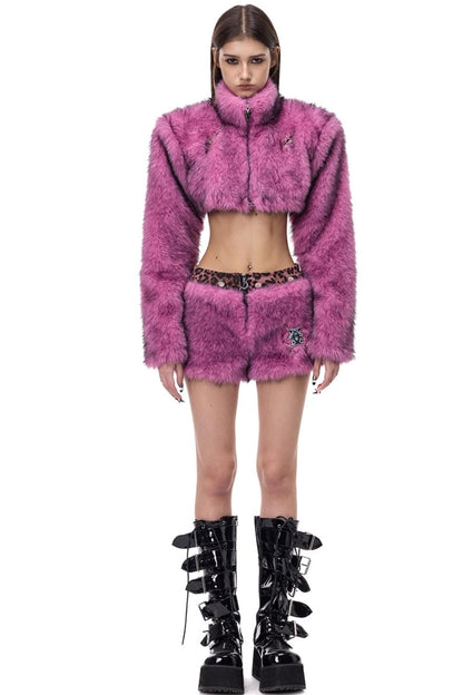 Pink Leopard Ultra-Short Skirt Pants