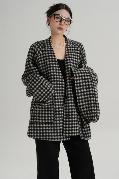 Plaid Wool Coat