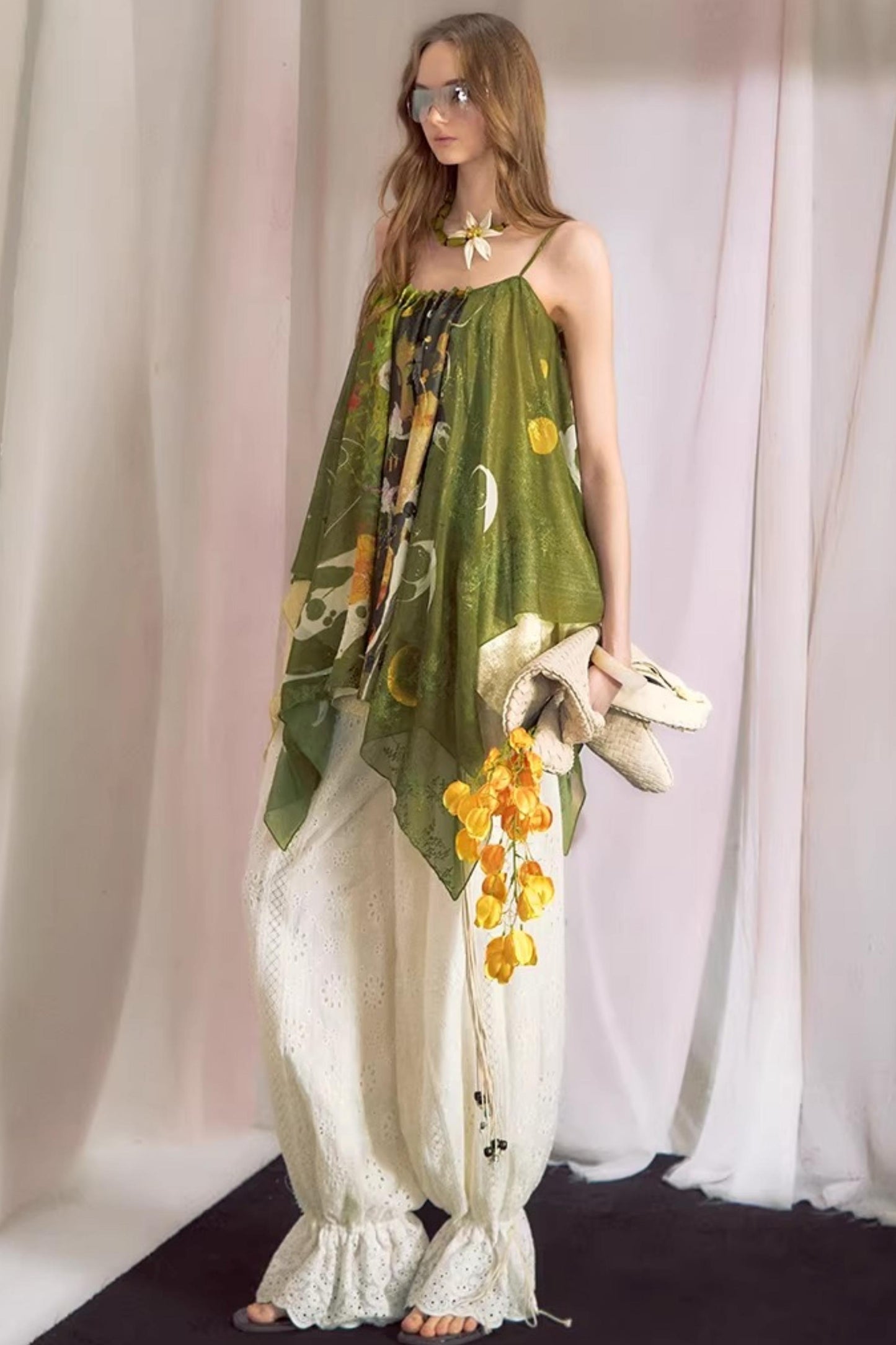 Hand-Painted Chiffon Camisole Top
