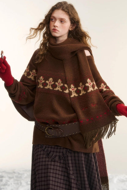 Gingerbread Man Fair Isle Sweater Set
