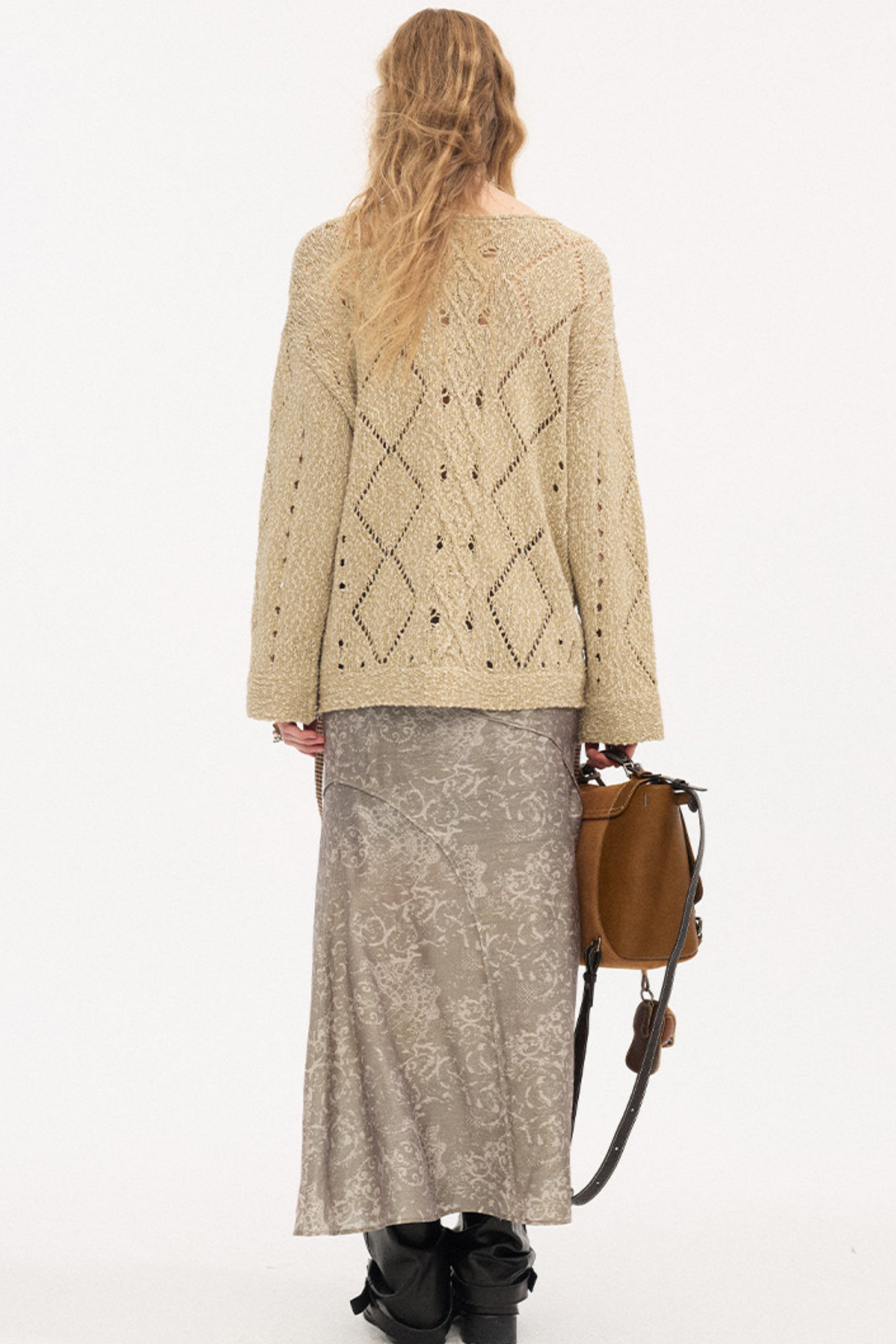 Strappy Quilted Hollow Sweater