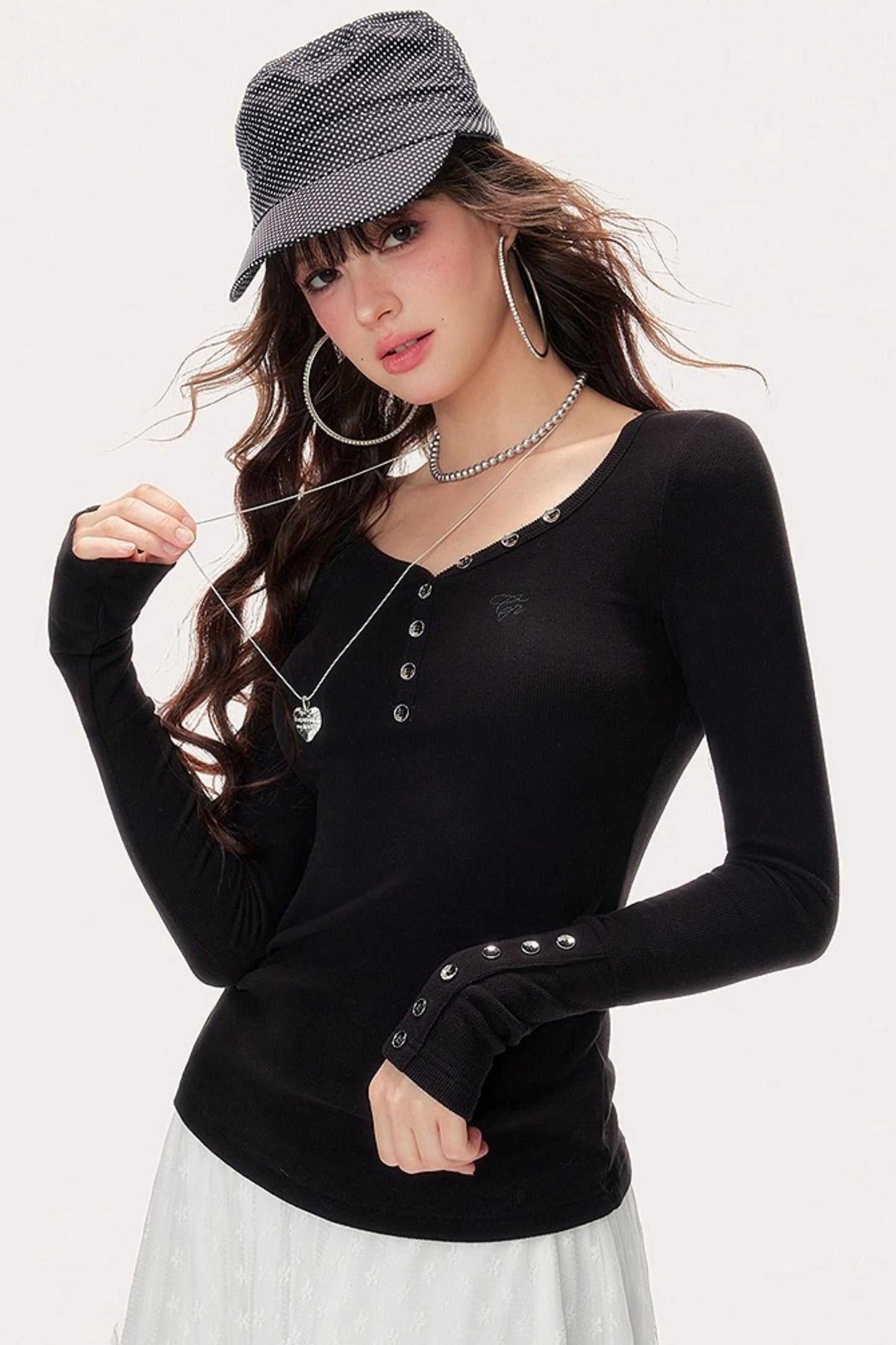 Black-White Knit Sweater