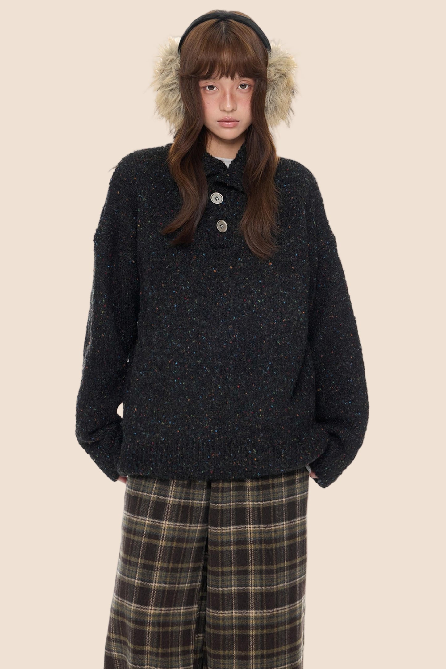 Stand-Up Vintage Sweater Jacket
