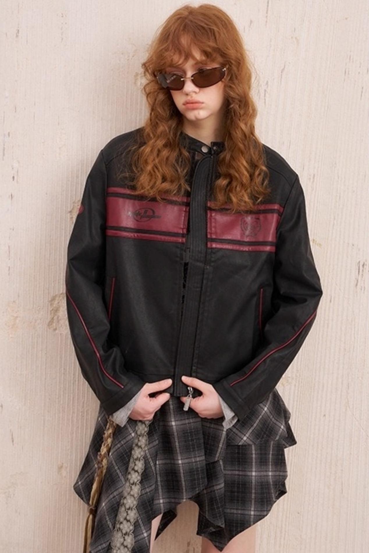 Luxury Rose Embroidered Leather Jacket