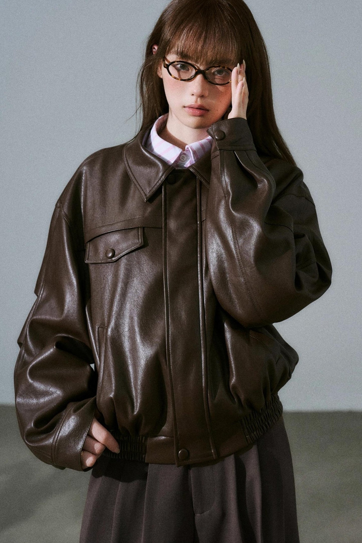 Lazy Silhouette Vintage Biker Jacket