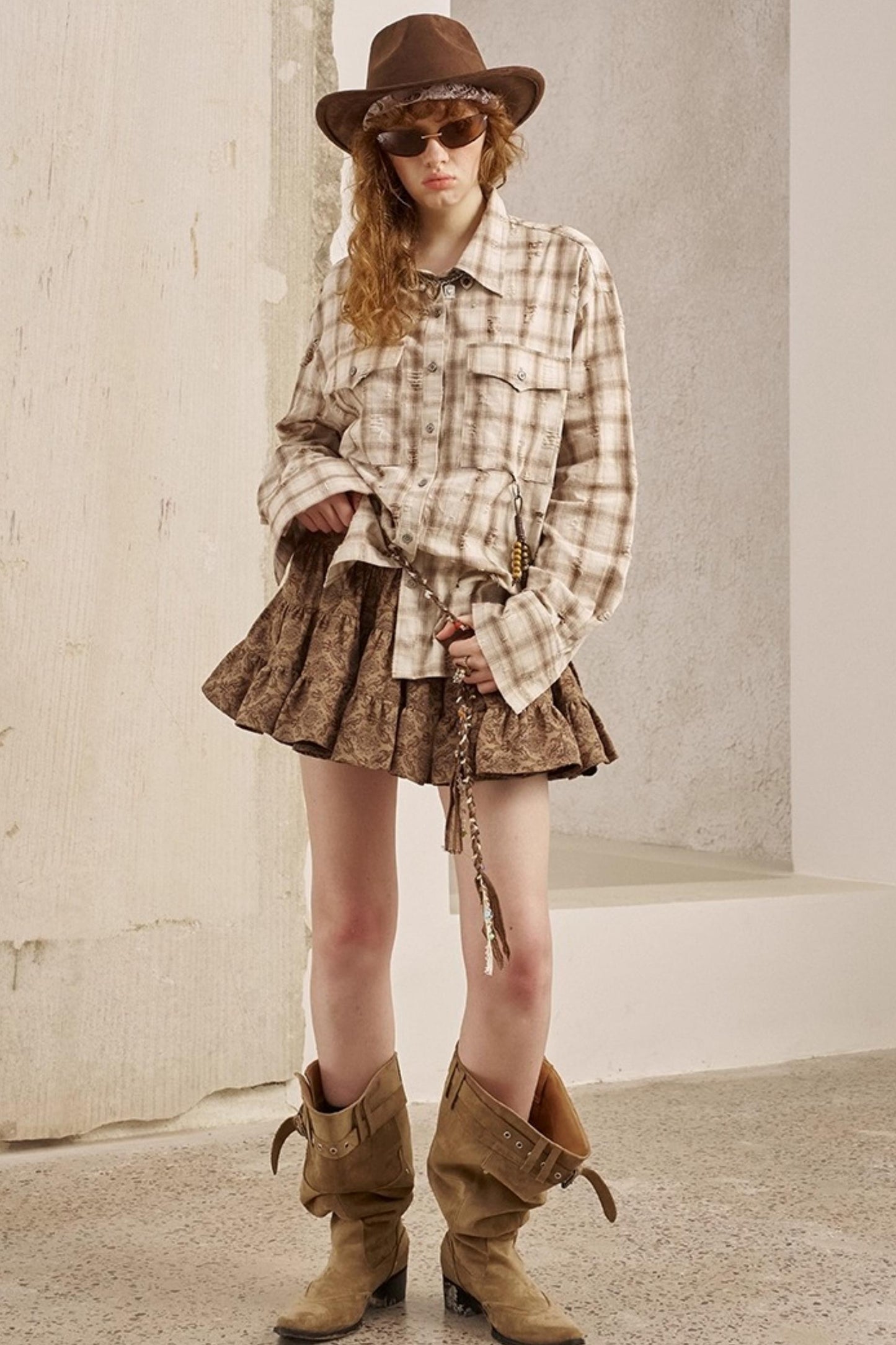 Vintage Distressed Plaid Shirt