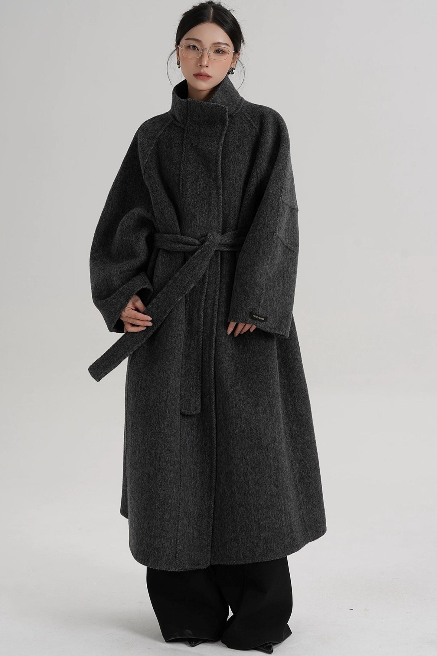 Curved Wool Coat