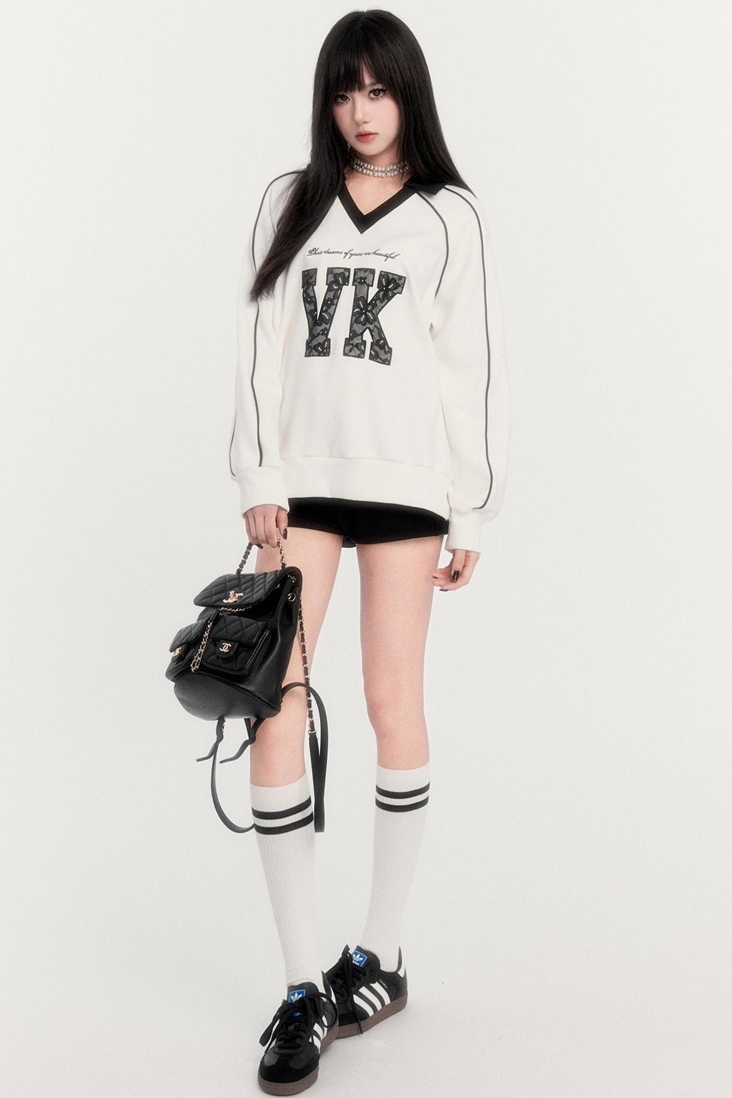 Velvet Retro Sweatshirt Top