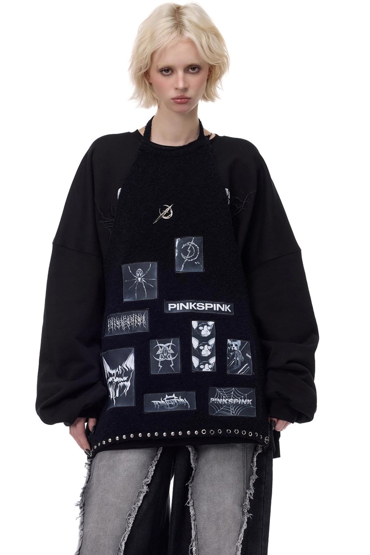 Electric Moon Knitted Apron Sweater