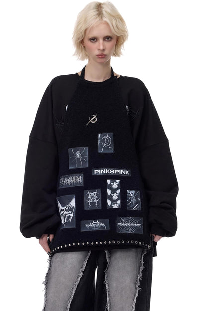 Electric Moon Knitted Apron Sweater