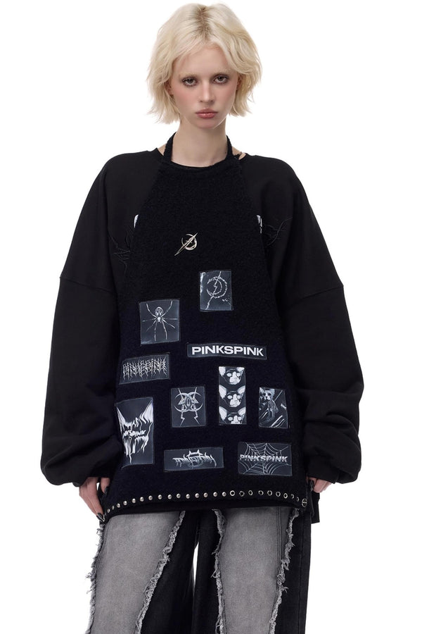 Electric Moon Knitted Apron Sweater