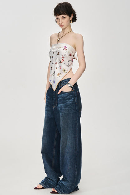 Textured Denim Jeans