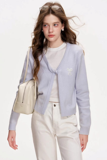 Hand-Embroidered Wool Cardigan