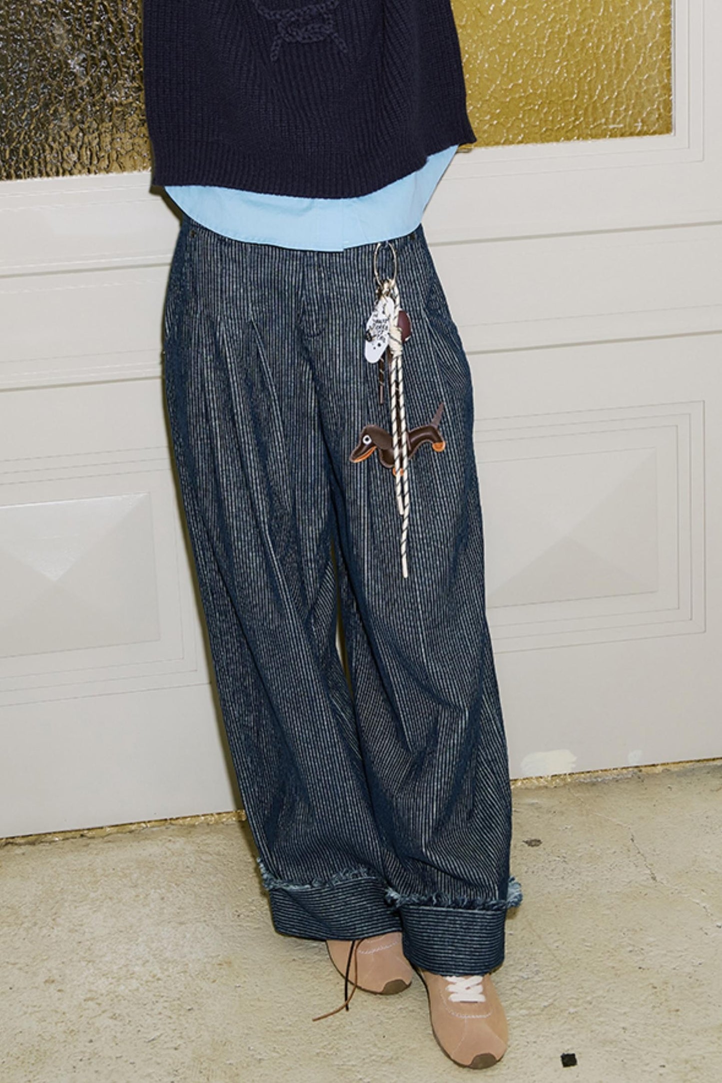 RETRO CORDUROY STRAIGHT-LEG LOOSE FIT PANTS