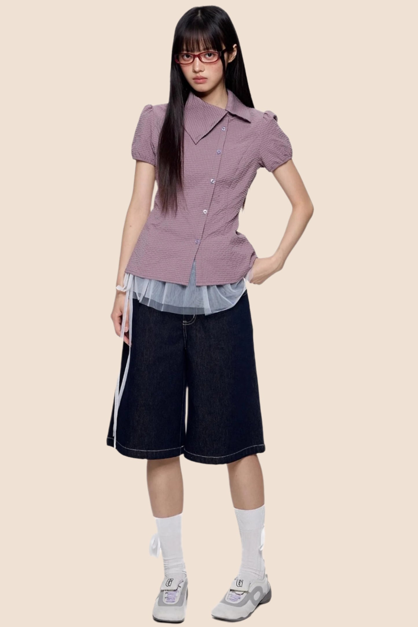 Purple Plaid Summer Shirt