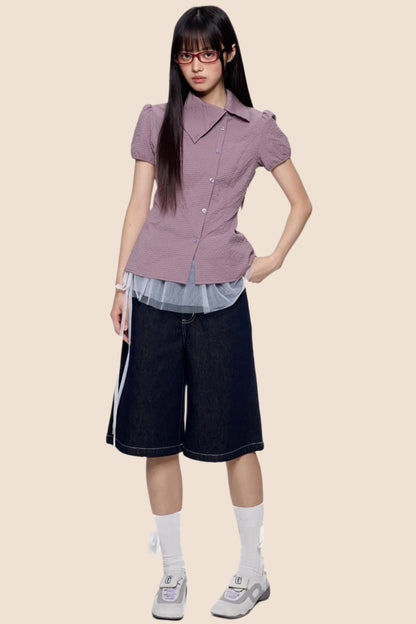 Purple Plaid Summer Shirt