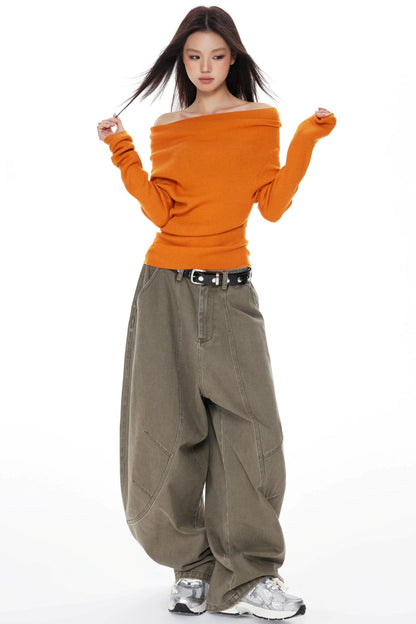 One-Shoulder Knit Sweater