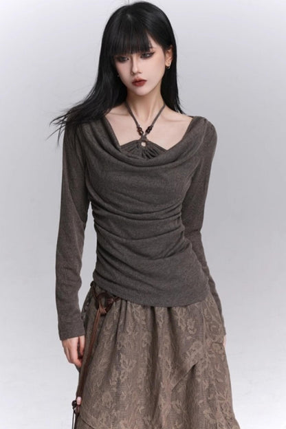 Off-Shoulder Halter Top