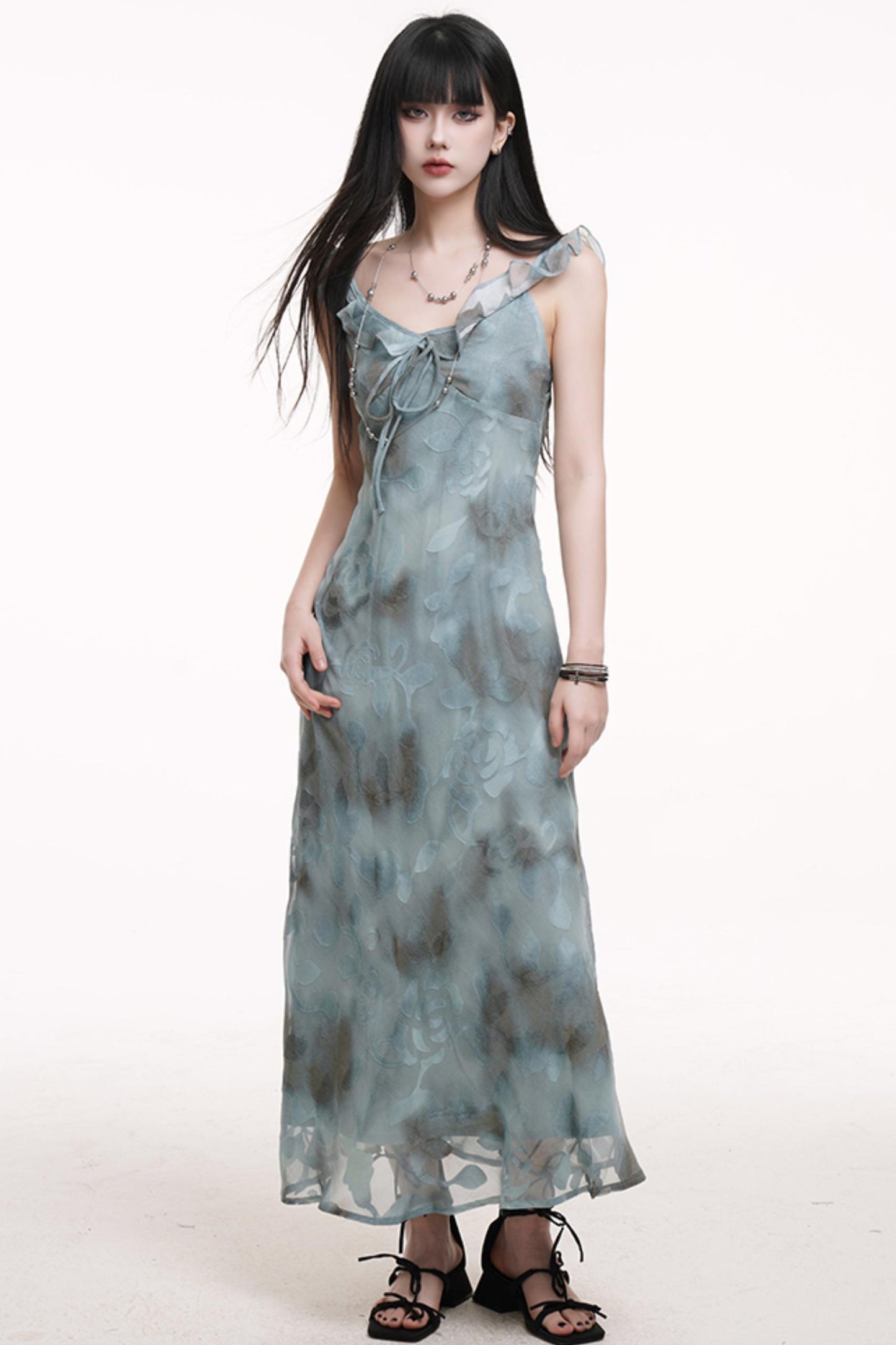 Teal Blue Halter Dress