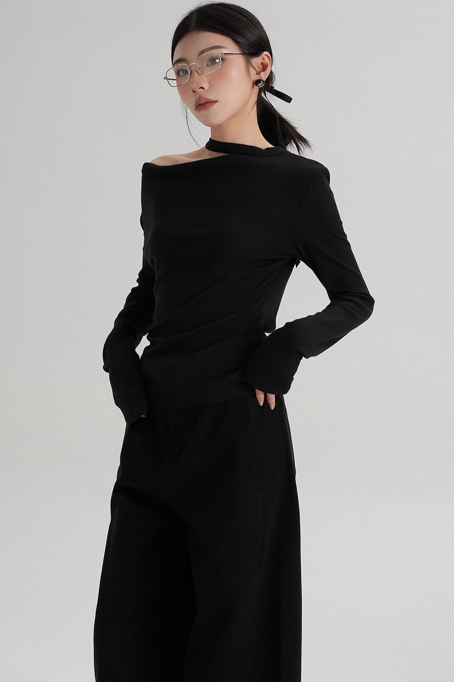 High-End Design Long-Sleeved T-Shirt Top