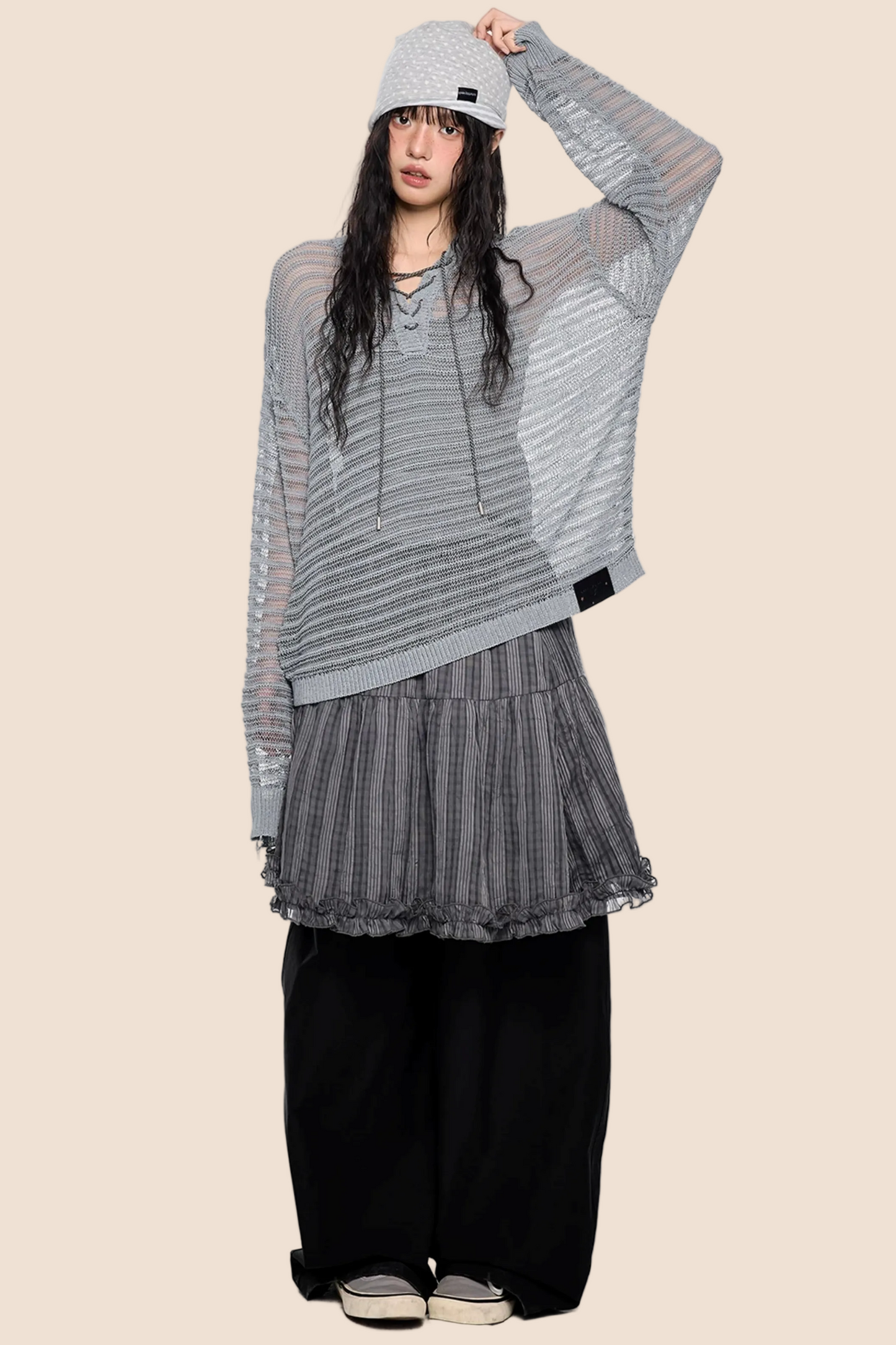 Blusa a righe con colletto e cut-out