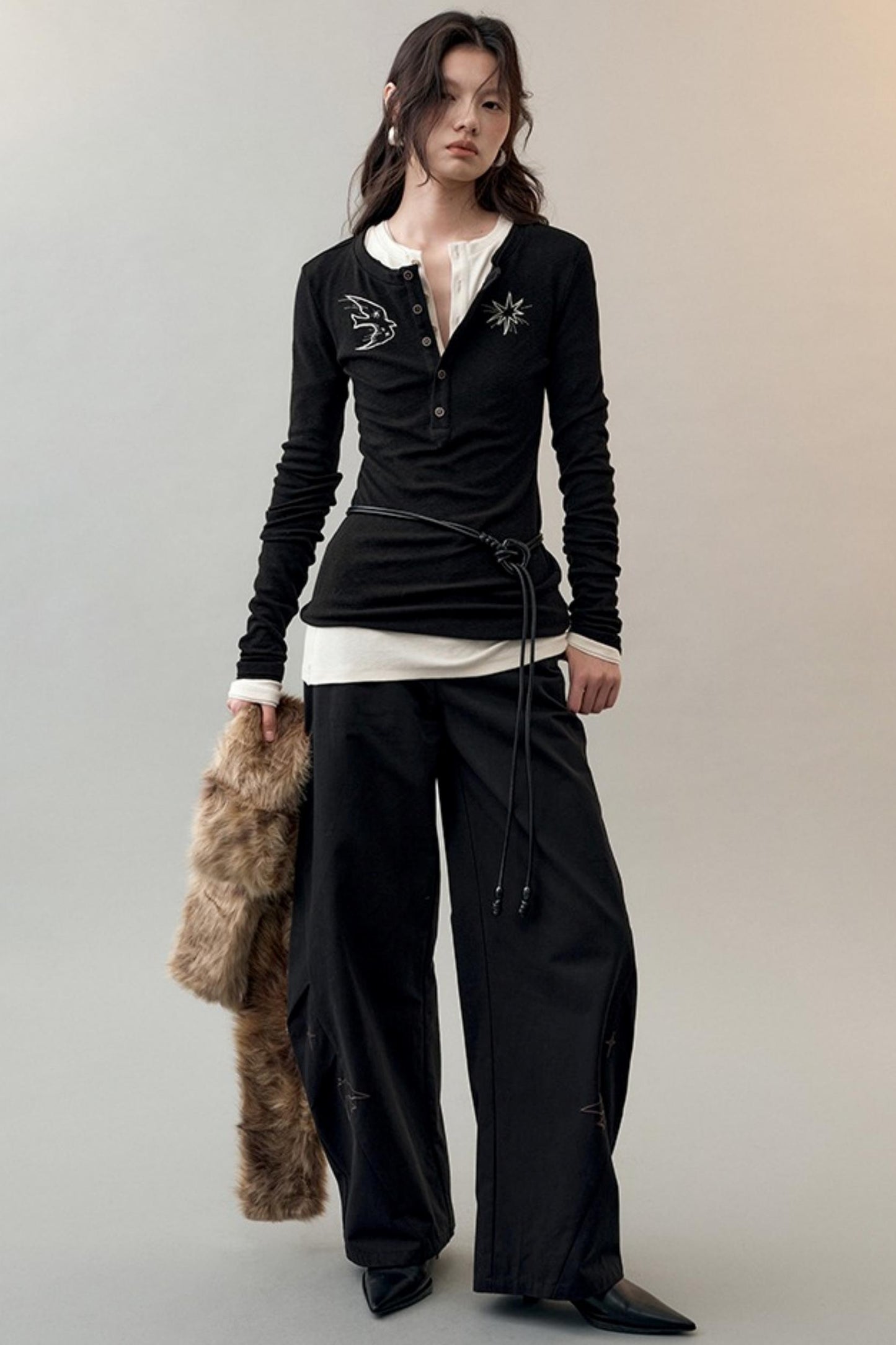 Feather Shadow Stars Slim T-Shirt