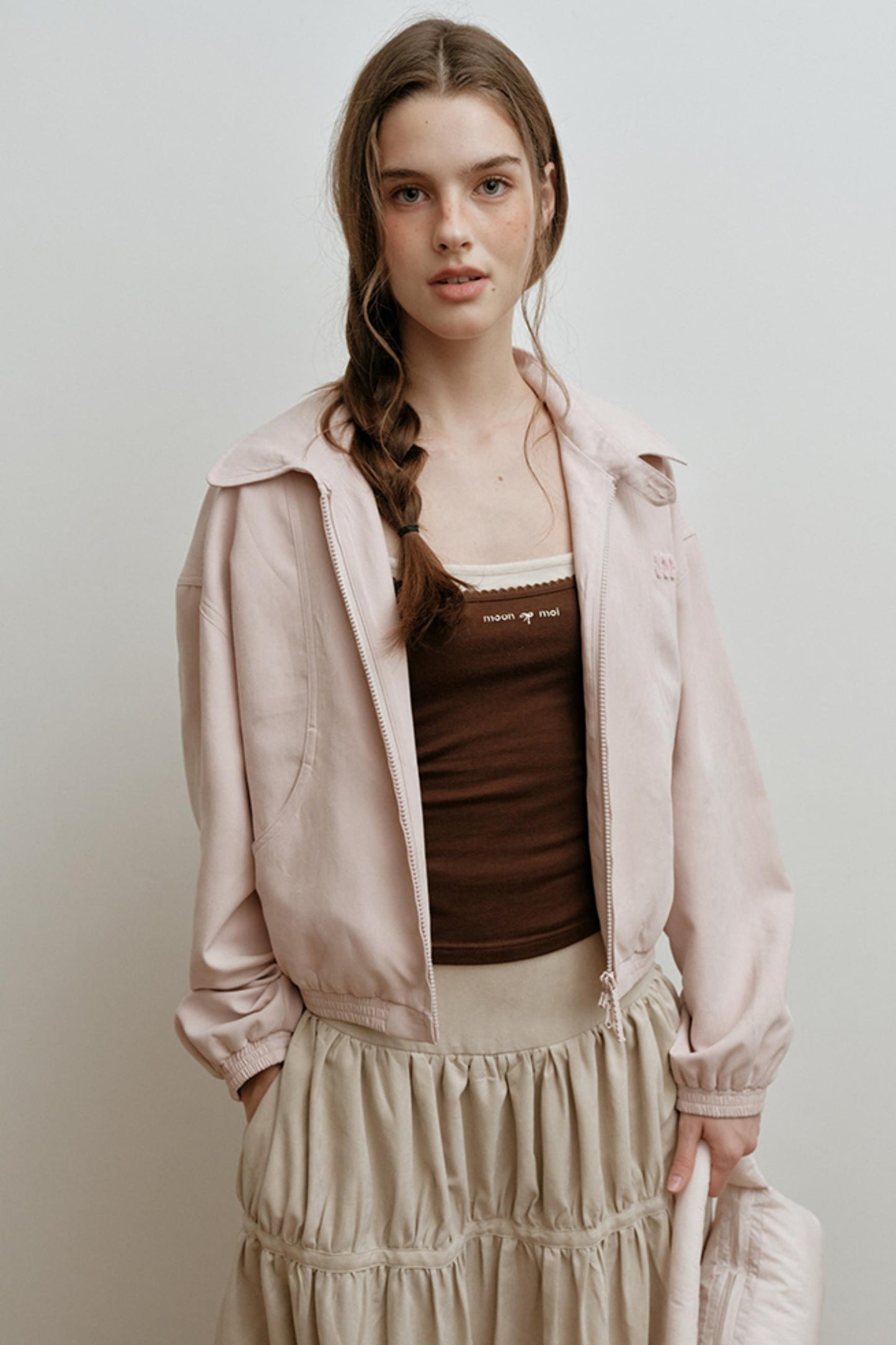 Faux Suede Embroidery Jacket