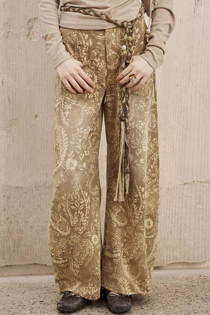 Vintage Flower Straight Jeans