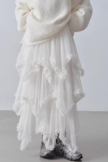 Asymmetrical Cake A-Line Skirt