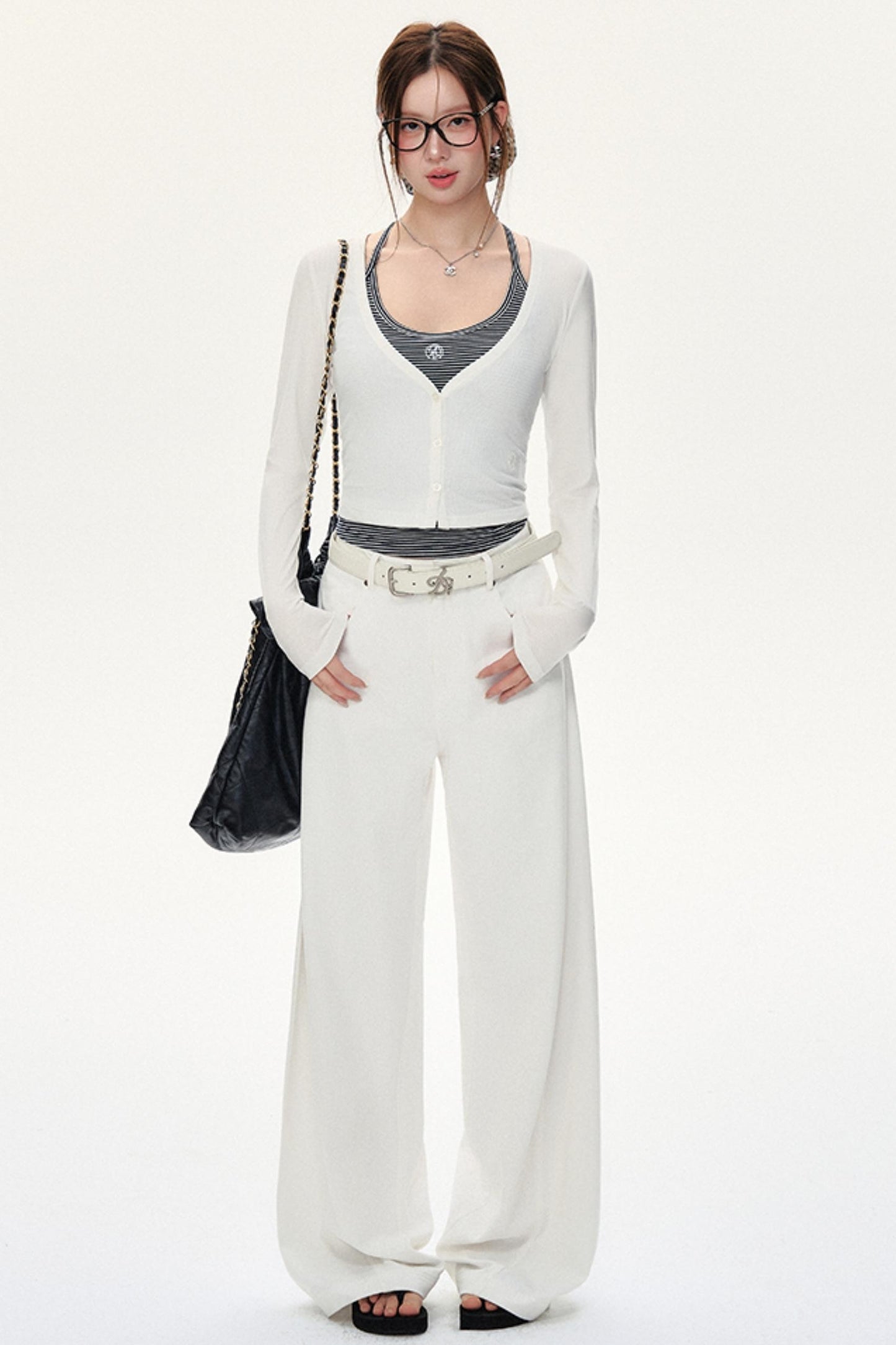 Retro Straight Mop Pants