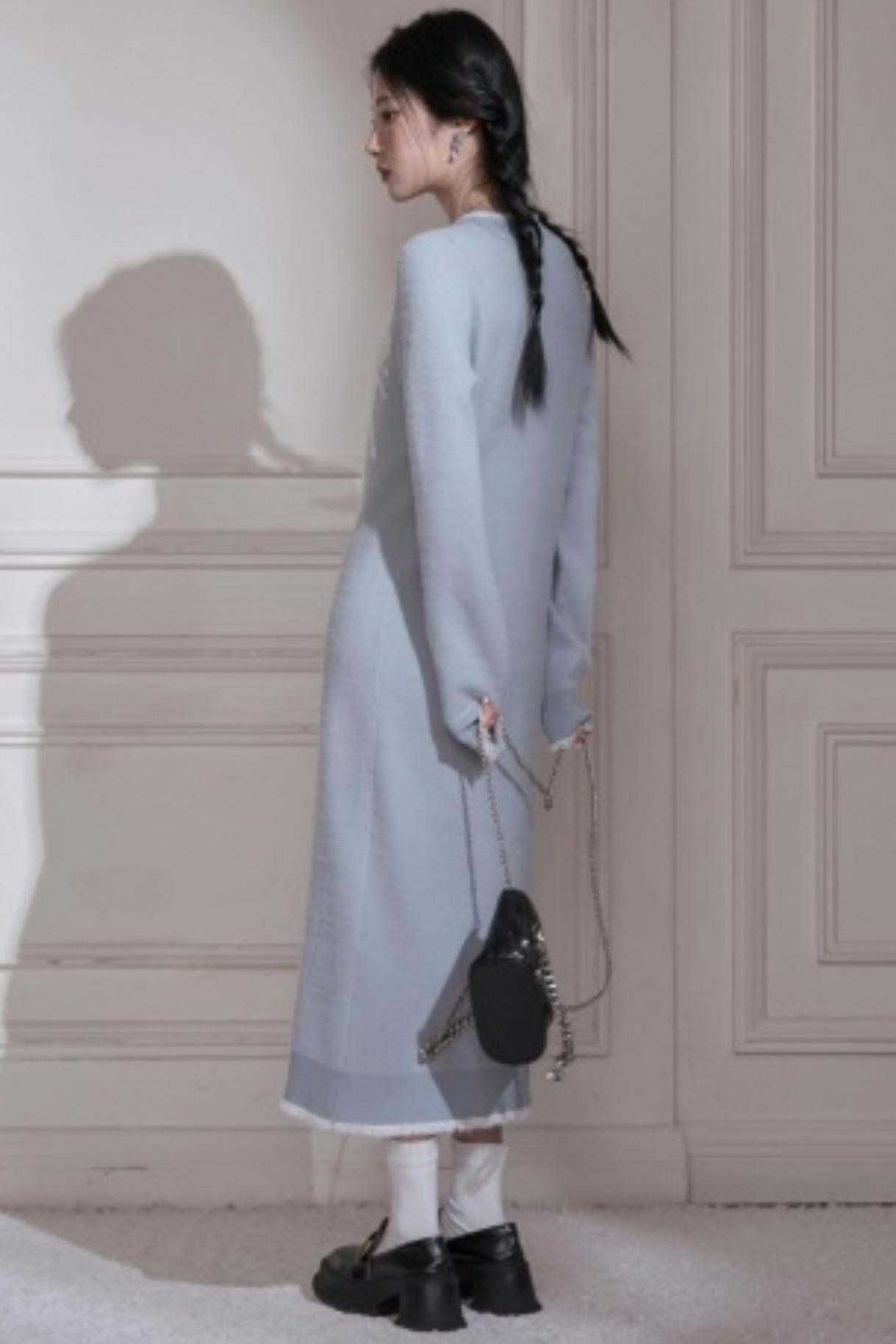 Butterfly Pattern Woolen Dress