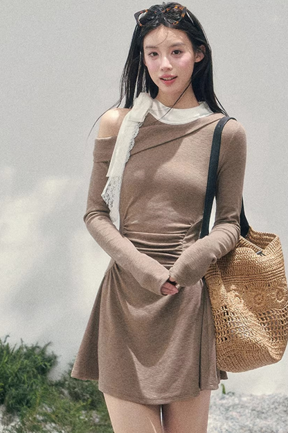 Entwined Warmth Waist-Cinching Dress