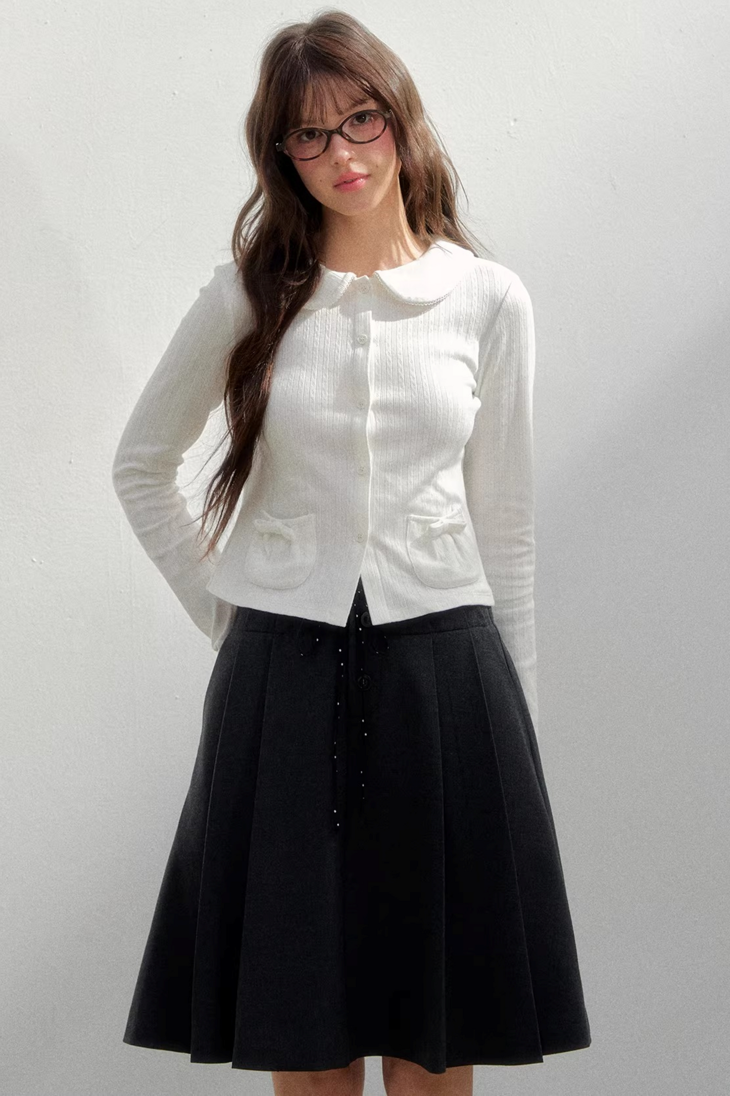 Polka Dot Pleated Skirt