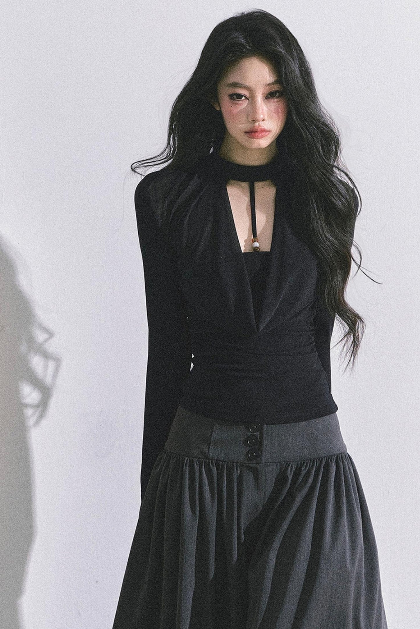 Pure Desire Long-Sleeved Black Top