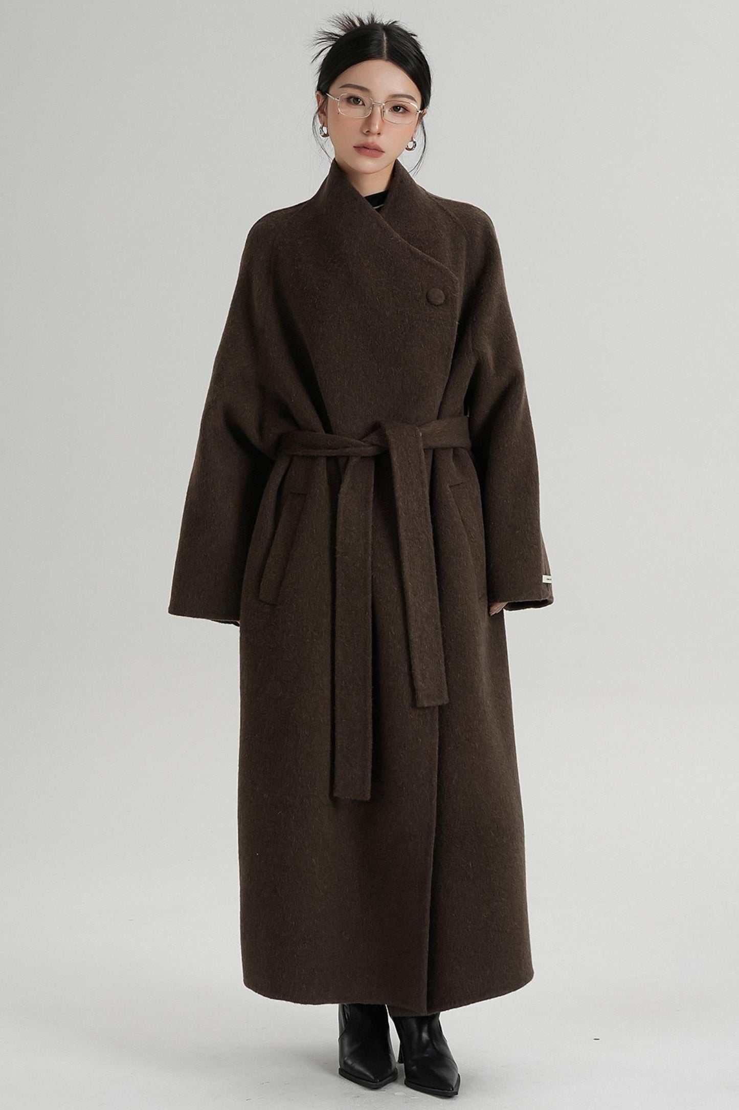 Temperament Coffee Wool Coat