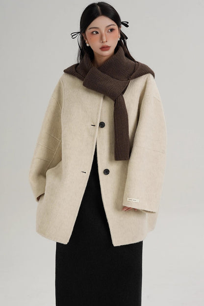 Elegant Chestnut Wool Coat