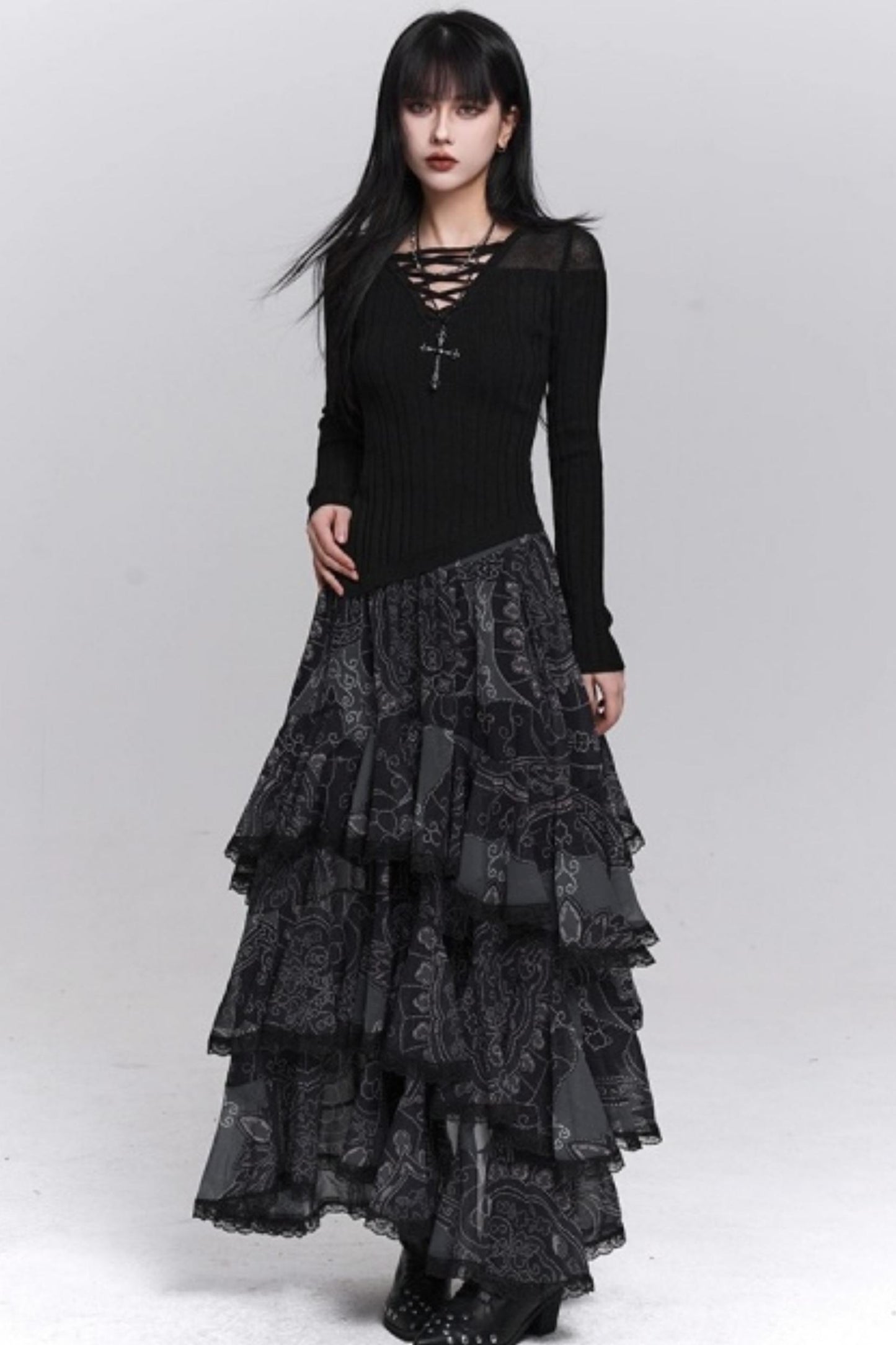 Black Irregular Skirt