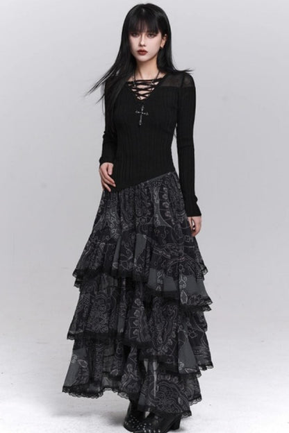 Black Irregular Skirt