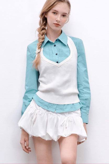 Halterneck Striped Camisole Top