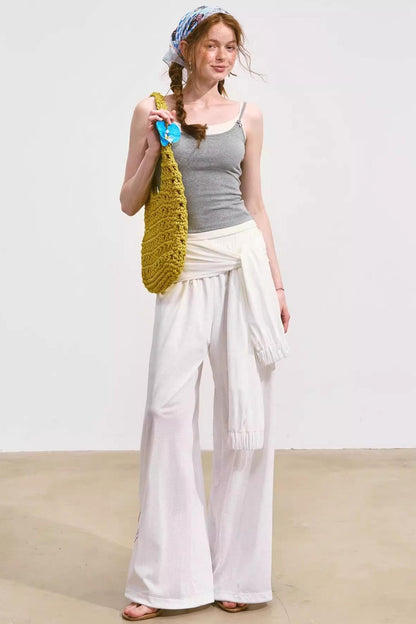Airy Linen Wide-Leg Pants