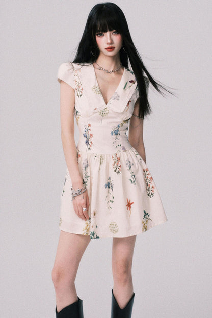 Floral Doll Neck Dress