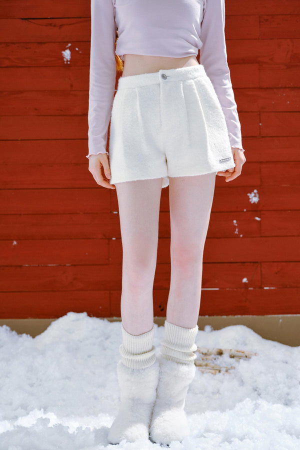 따뜻한 A라인 울 반바지 