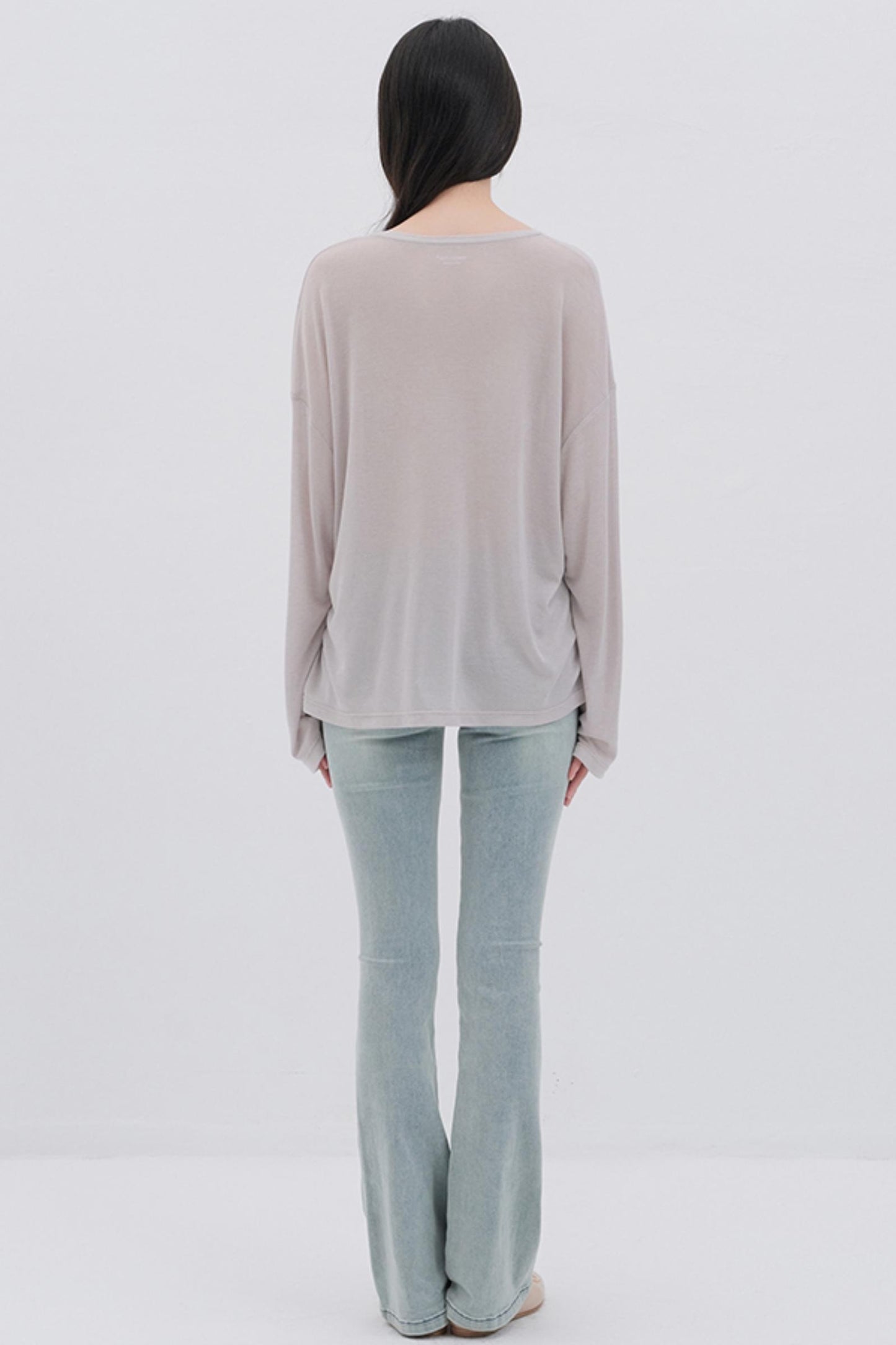 Moon Print Wool Blend Long Sleeves Top