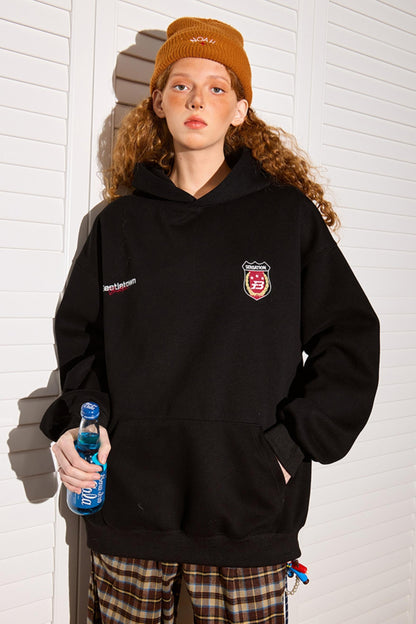 Retro Print Hooded Top