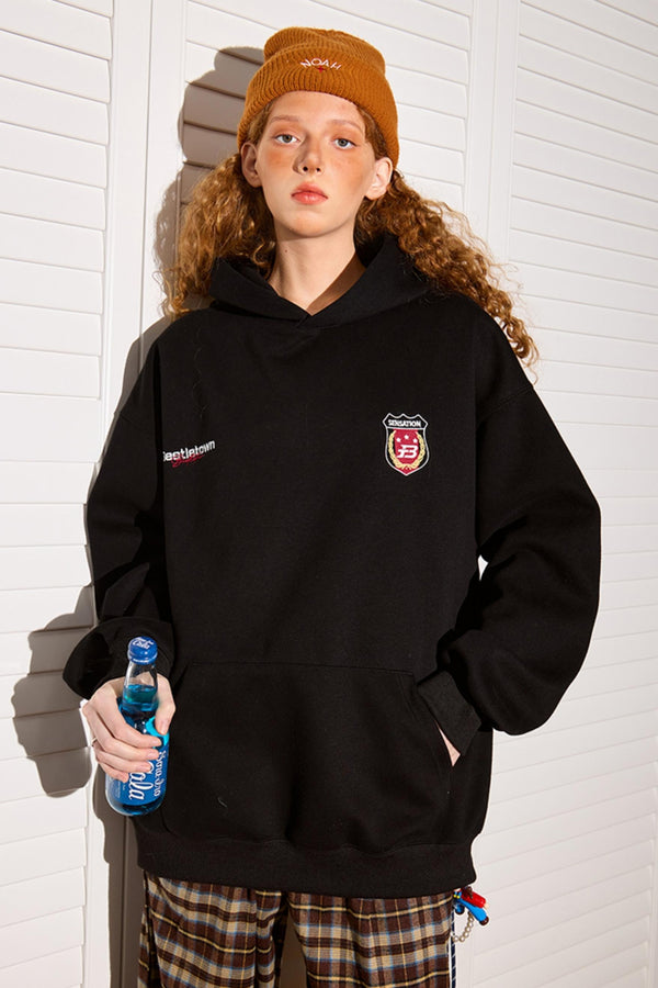 Retro Print Hooded Top