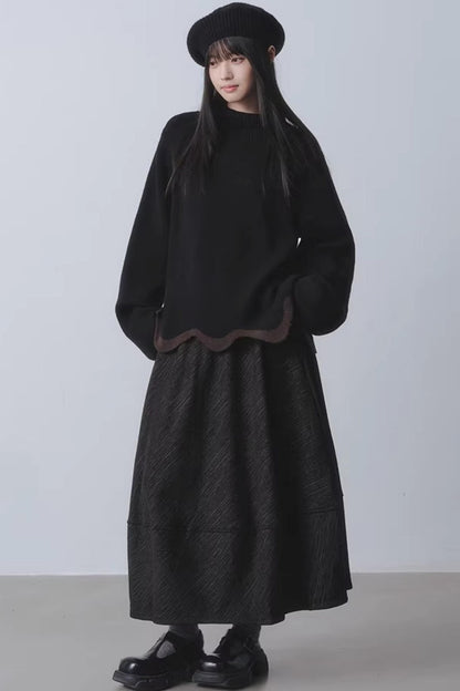 Orange Dusk Fleece-Lined Skirt