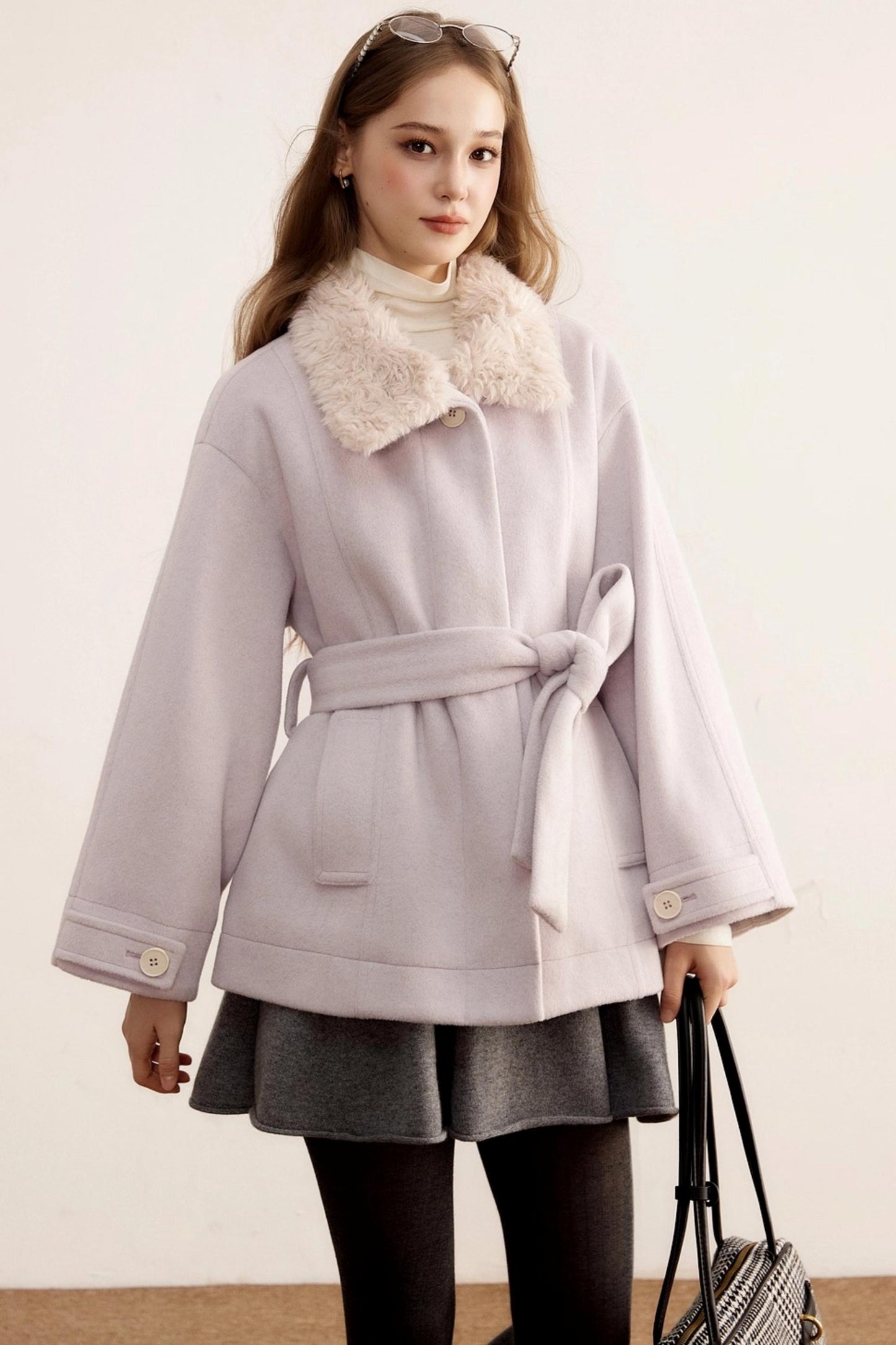 Woolen Mid-Length Winter Plush Wool Coat