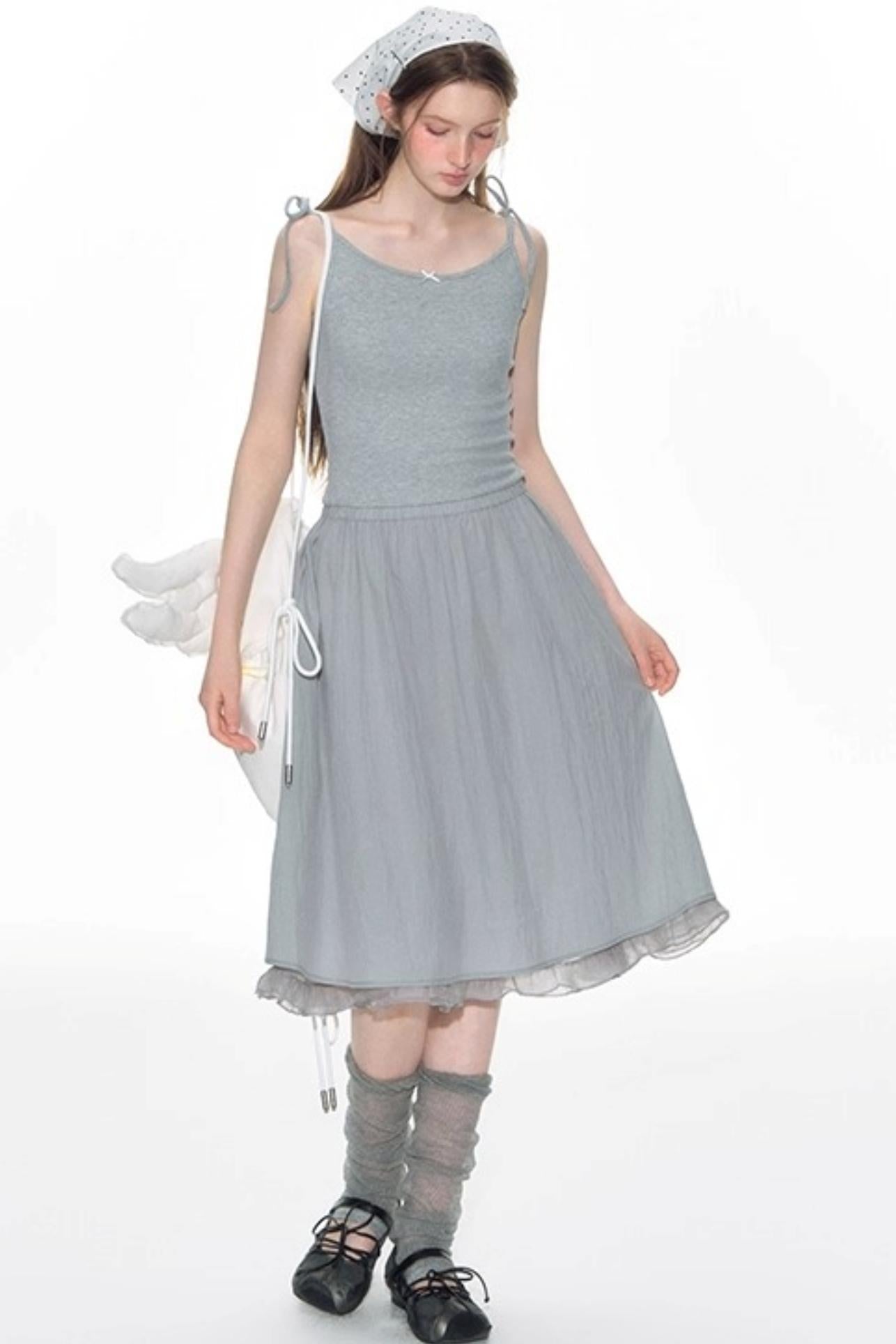 Nap Lace Panel Slip Dress