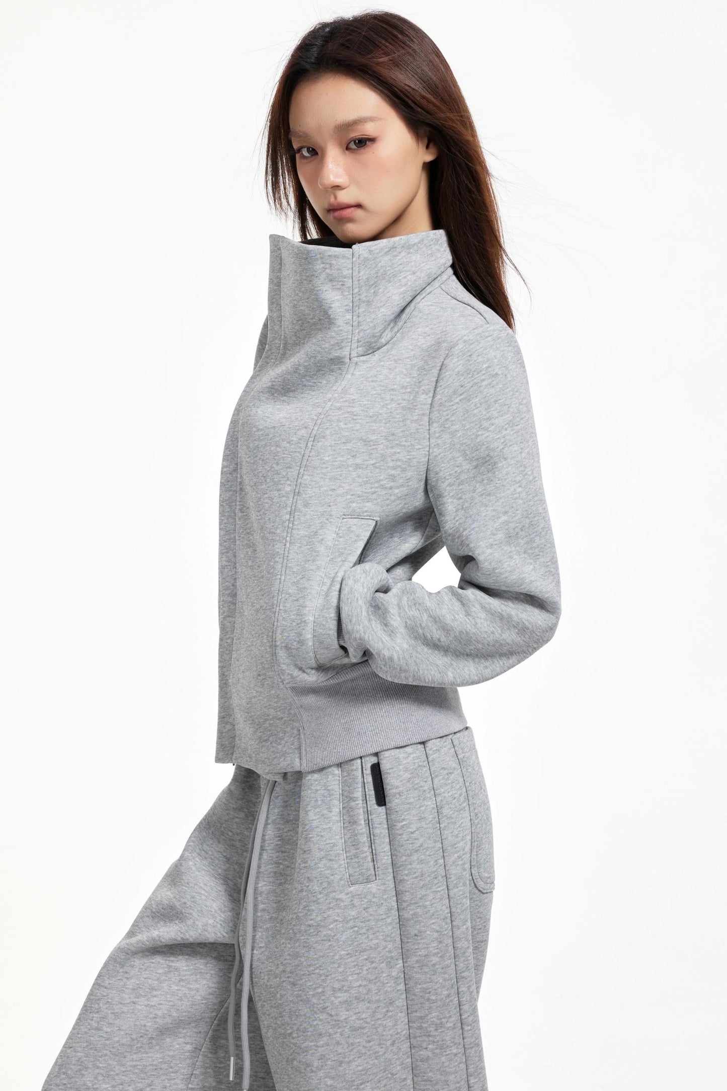 High Collar Slim Jacket Set-Up