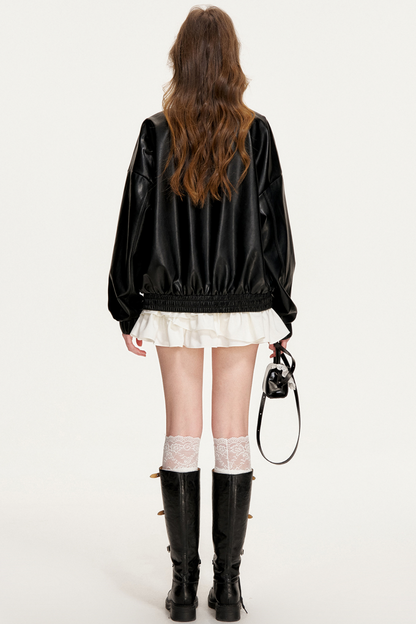 Bowknot Eco-Friendly Leather Jacket